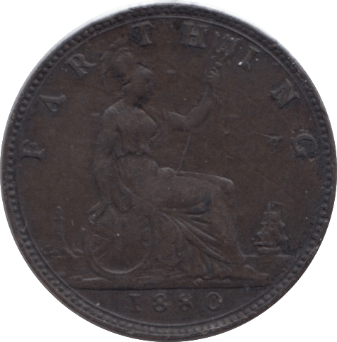 1880 FARTHING ( EF ) - Farthing - Cambridgeshire Coins