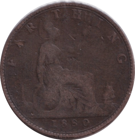 1880 FARTHING ( FINE ) - FARTHING - Cambridgeshire Coins