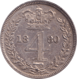 1880 MAUNDY FOURPENCE ( EF ) - MAUNDY FOURPENCE - Cambridgeshire Coins