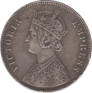 1880 SILVER INDIAN ONE RUPEE - SILVER WORLD COINS - Cambridgeshire Coins