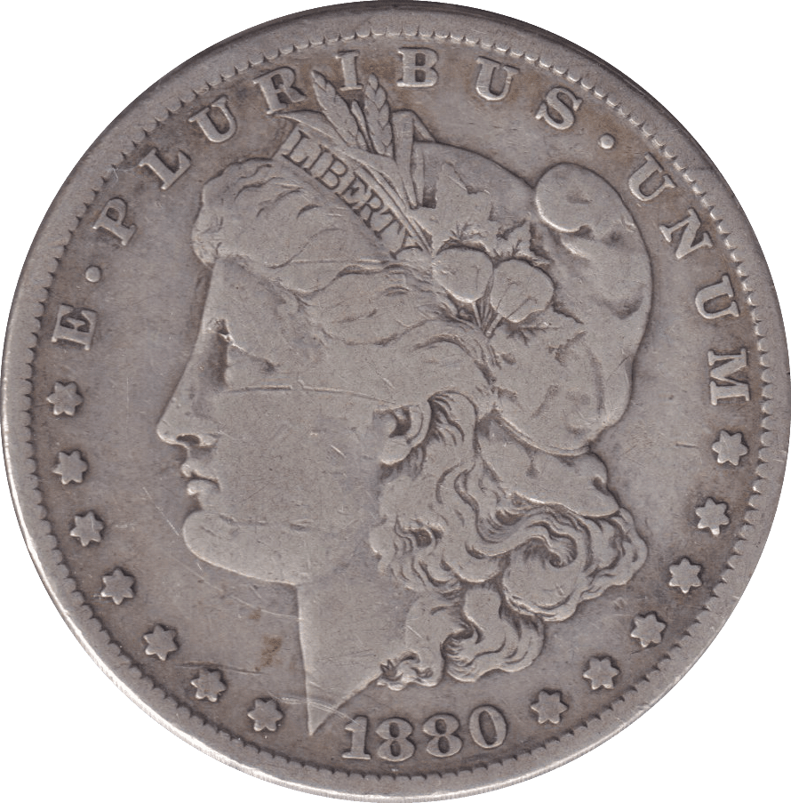 1880 SILVER MORGAN DOLLAR USA 5 - SILVER WORLD COINS - Cambridgeshire Coins