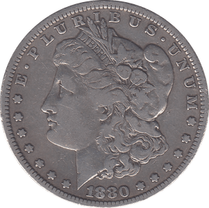 1880 SILVER MORGAN DOLLAR USA PHILADELPHIA MINT - SILVER WORLD COINS - Cambridgeshire Coins