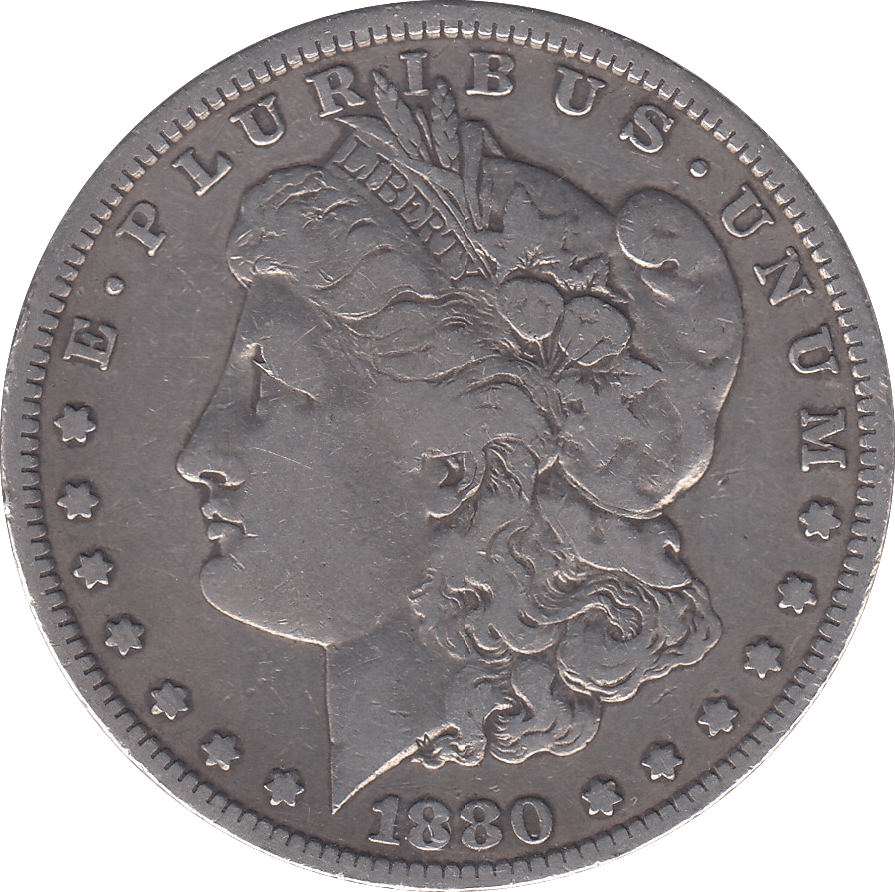 1880 SILVER MORGAN DOLLAR USA PHILADELPHIA MINT - SILVER WORLD COINS - Cambridgeshire Coins