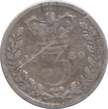 1880 SILVER THREEPENCE ( FAIR ) - THREEPENCE - Cambridgeshire Coins