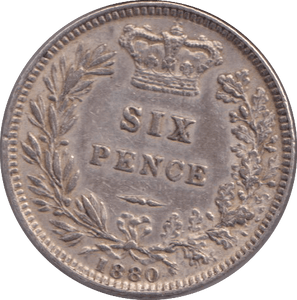 1880 SIXPENCE ( EF ) - SIXPENCE - Cambridgeshire Coins