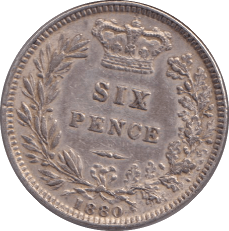 1880 SIXPENCE ( EF ) - SIXPENCE - Cambridgeshire Coins