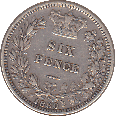 1880 SIXPENCE ( GF ) - SIXPENCE - Cambridgeshire Coins