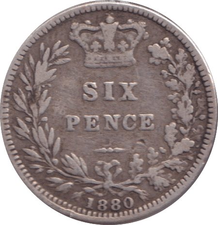 1880 SIXPENCE ( GF ) - SIXPENCE - Cambridgeshire Coins
