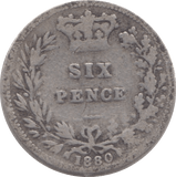 1880 SIXPENCE ( NF ) - Sixpence - Cambridgeshire Coins