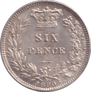 1880 SIXPENCE ( UNC ) - SIXPENCE - Cambridgeshire Coins