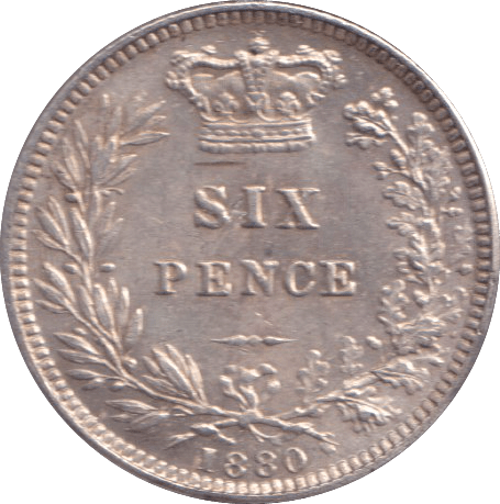 1880 SIXPENCE ( UNC ) - SIXPENCE - Cambridgeshire Coins