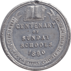 1880 SUNDAY SCHOOL MEDAL - MEDALS & MEDALLIONS - Cambridgeshire Coins