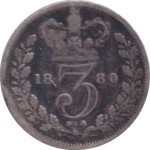 1880 THREEPENCE ( FAIR ) - Three Half Pence - Cambridgeshire Coins