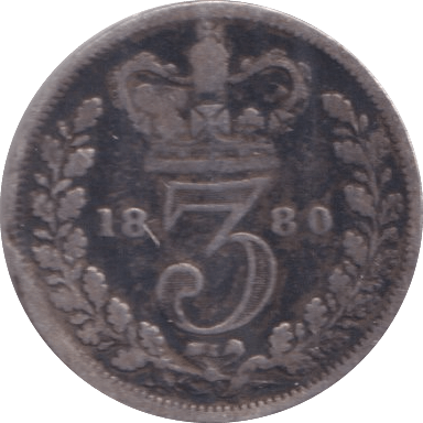 1880 THREEPENCE ( FAIR ) - Three Half Pence - Cambridgeshire Coins