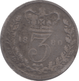 1880 THREEPENCE ( FILLER ) - THREEPENCE - Cambridgeshire Coins