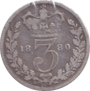 1880 THREEPENCE ( FINE ) - THREEPENCE - Cambridgeshire Coins