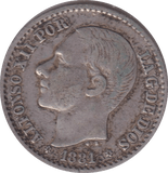 1881 50 CENT SPAIN - WORLD COINS - Cambridgeshire Coins