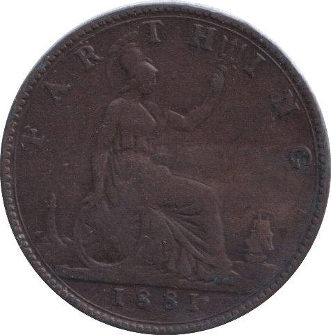 1881 FARTHING ( FINE ) - Farthing - Cambridgeshire Coins