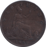 1881 FARTHING ( FINE ) - Farthing - Cambridgeshire Coins