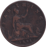 1881 FARTHING ( FINE ) - FARTHING - Cambridgeshire Coins