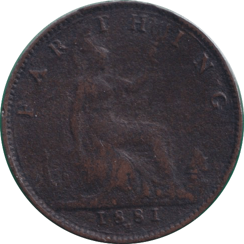 1881 FARTHING ( FINE ) - FARTHING - Cambridgeshire Coins