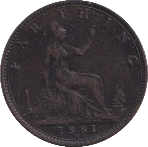 1881 FARTHING ( GVF ) - FARTHING - Cambridgeshire Coins