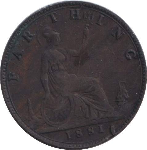 1881 FARTHING ( GVF ) - FARTHING - Cambridgeshire Coins