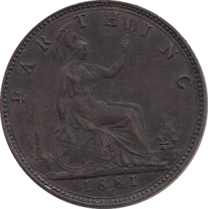 1881 FARTHING ( UNC ) - FARTHING - Cambridgeshire Coins