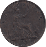 1881 FARTHING ( UNC ) - FARTHING - Cambridgeshire Coins