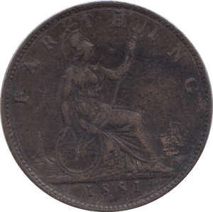 1881 FARTHING ( VF ) - Farthing - Cambridgeshire Coins
