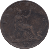 1881 FARTHING ( VF ) - Farthing - Cambridgeshire Coins