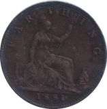 1881 FARTHING ( VF ) - Farthing - Cambridgeshire Coins