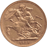 1881 GOLD SOVEREIGN ( EF ) MELBOURNE MINT - SOVEREIGN - Cambridgeshire Coins