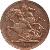 1881 GOLD SOVEREIGN ( VF ) MELBOURNE MINT - SOVEREIGN - Cambridgeshire Coins