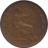 1881 HALFPENNY ( EF ) - Halfpenny - Cambridgeshire Coins
