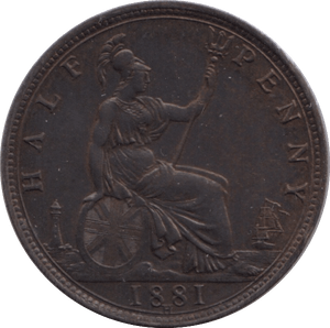 1881 HALFPENNY ( EF ) H - Halfpenny - Cambridgeshire Coins