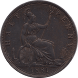1881 HALFPENNY ( EF ) H - Halfpenny - Cambridgeshire Coins