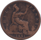 1881 HALFPENNY ( FAIR ) - HALFPENNY - Cambridgeshire Coins