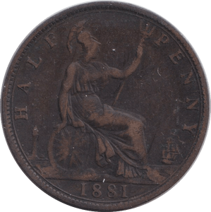 1881 HALFPENNY ( FAIR ) - HALFPENNY - Cambridgeshire Coins