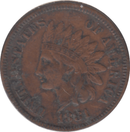 1881 INDIAN HEAD CENT USA - WORLD COINS - Cambridgeshire Coins