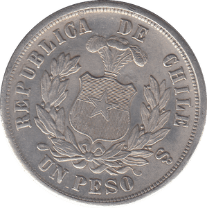 1881 ONE PESO CHILE - WORLD COINS - Cambridgeshire Coins