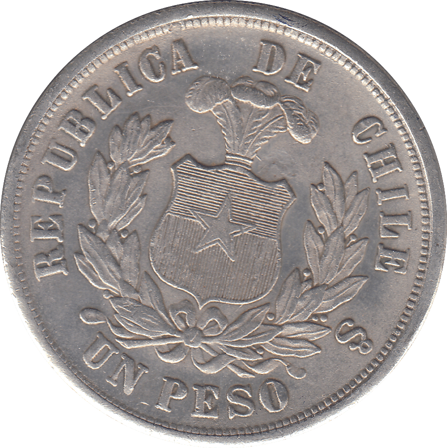 1881 ONE PESO CHILE - WORLD COINS - Cambridgeshire Coins