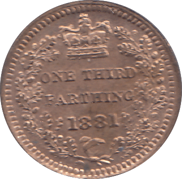 1881 ONE THIRD FARTHING ( BU ) - ONE THIRD FARTHING - Cambridgeshire Coins