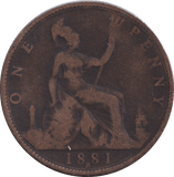 1881 PENNY ( NF ) - PENNY - Cambridgeshire Coins