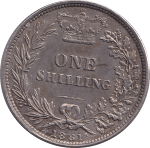 1881 SHILLING ( AUNC ) - SHILLING - Cambridgeshire Coins