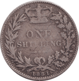 1881 SHILLING ( FINE ) - SHILLING - Cambridgeshire Coins