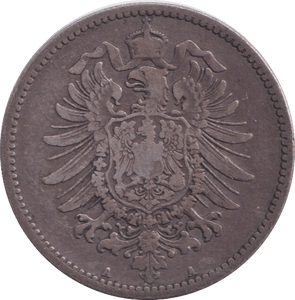 1881 SILVER 1 MARK GERMANY - SILVER WORLD COINS - Cambridgeshire Coins