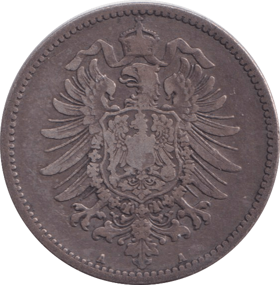 1881 SILVER 1 MARK GERMANY - SILVER WORLD COINS - Cambridgeshire Coins