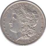 1881 SILVER MORGAN DOLLAR USA NEW ORLEANS MINT - SILVER WORLD COINS - Cambridgeshire Coins