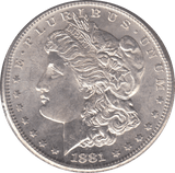 1881 SILVER MORGAN DOLLAR USA SAN FRANCISCO - SILVER WORLD COINS - Cambridgeshire Coins